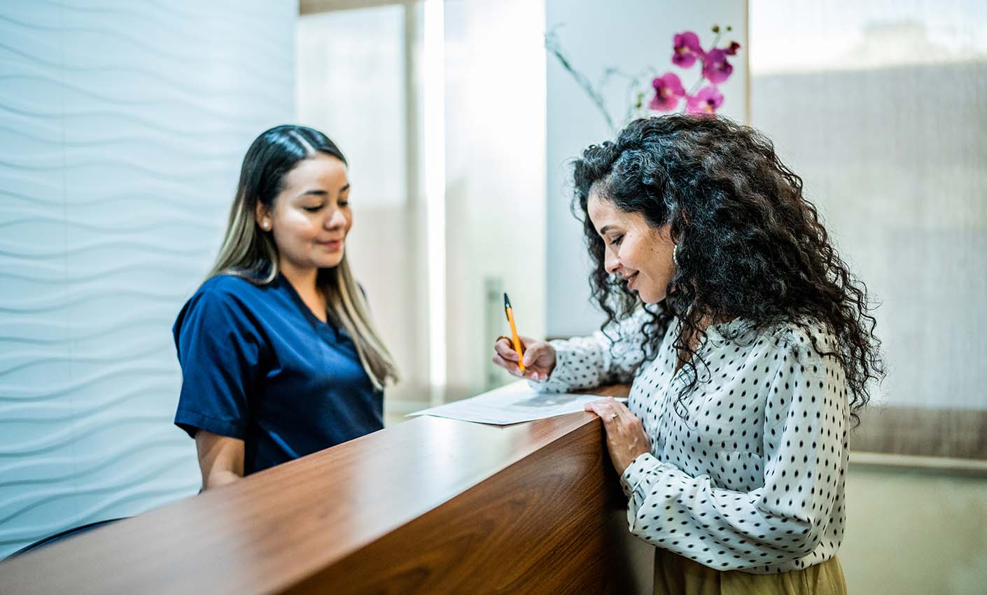 Patient signing form