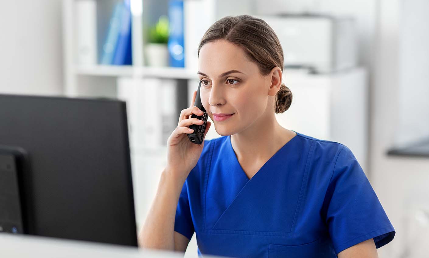 Clinical professional on the phone