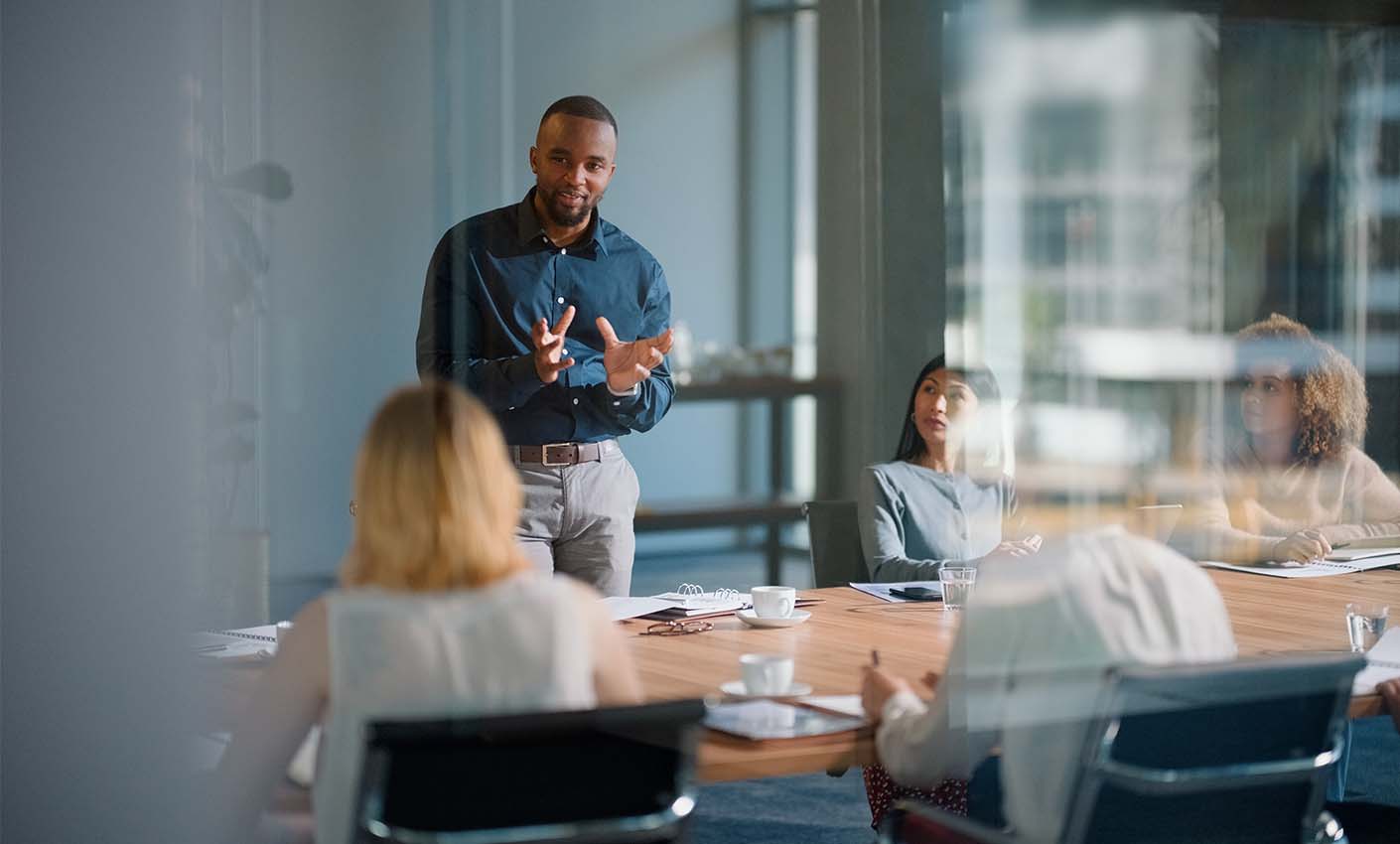 Group in a business meeting