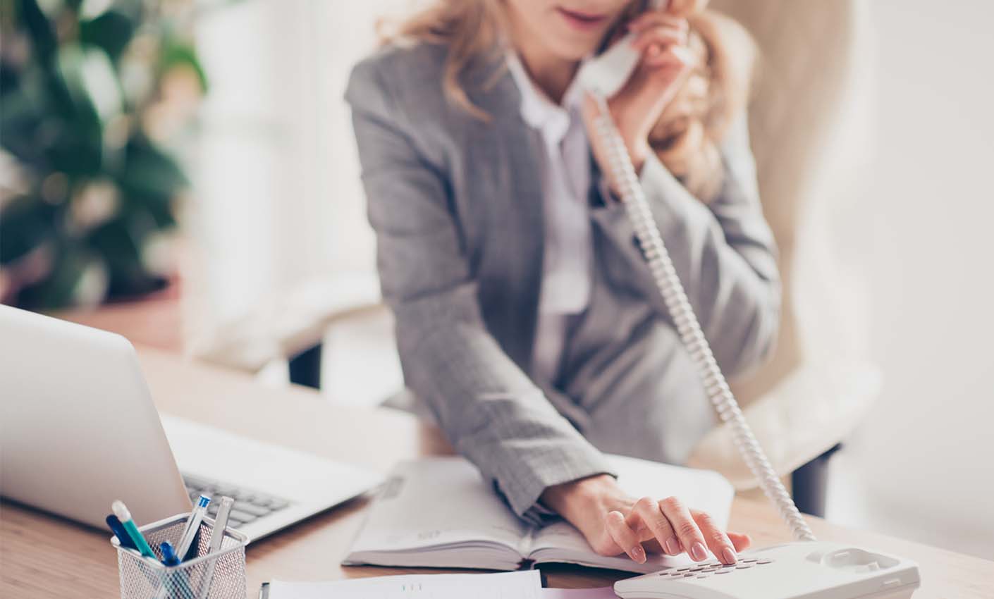 Person taking a call