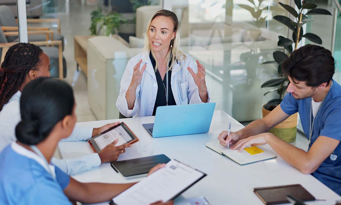 Clinical professionals discuss